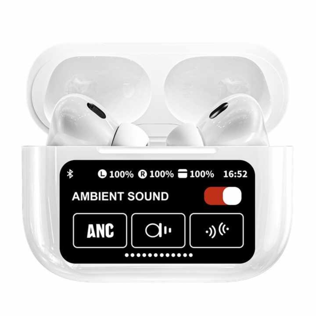 A9Pro Wireless airpods / earbuds.ANC/ENC Supported. Headphones. A9pro TWS Gaming Pods Pro Earphone With Touch Screen. best and premium qualuty airpods.best for gaming, watching movies and different contents.
