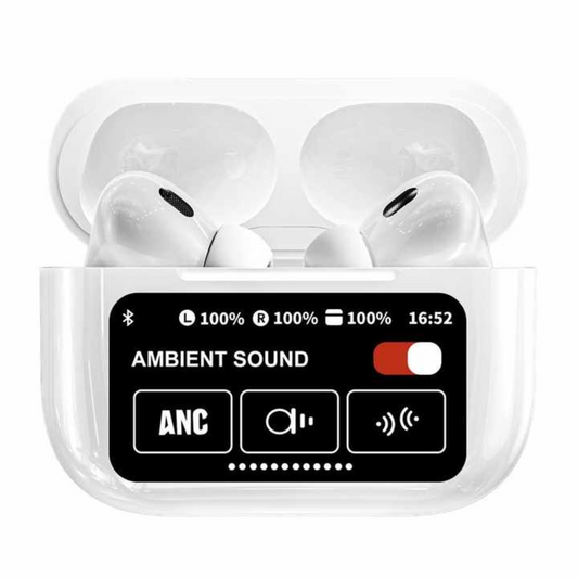 A9Pro Wireless airpods / earbuds.ANC/ENC Supported. Headphones. A9pro TWS Gaming Pods Pro Earphone With Touch Screen. best and premium qualuty airpods.best for gaming, watching movies and different contents.