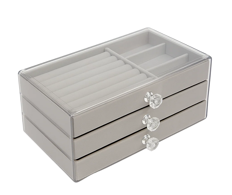 Transparent Acrylic Jewelry Organizer Box – Necklace, Ring & Accessories Storage Case for Women.jewelry organizer, acrylic storage box, ring holder, necklace organizer, makeup organizer