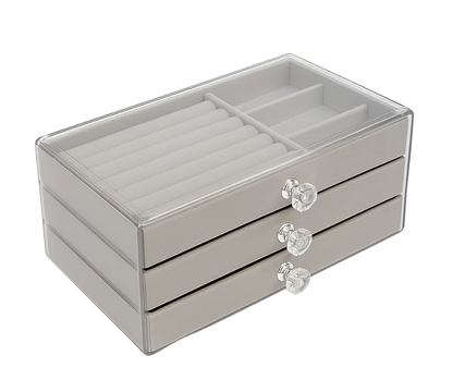 Transparent Acrylic Jewelry Organizer Box – Necklace, Ring & Accessories Storage Case for Women.jewelry organizer, acrylic storage box, ring holder, necklace organizer, makeup organizer