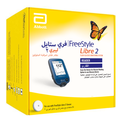 Free style libre 2 reader. (CGM) Continues Glucose Monitoring system. Blood glucose checking meter. Sugar checking reader.