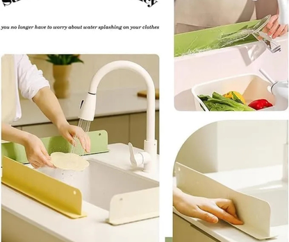 Silicone Sink Splash Guard – Reusable Water Retaining Strip, Portable Anti-Splash Water Stopper for Kitchen & Bathroom Sink Protection
