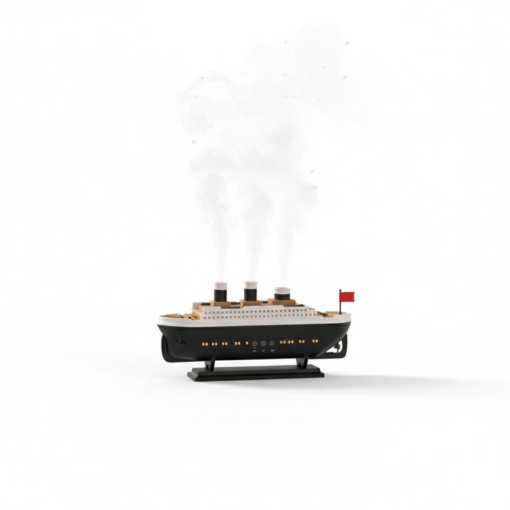 Titanic Ship Air Humidifier 250ml. Ultrasonic Aroma with Defuser with Remote and mood Light
